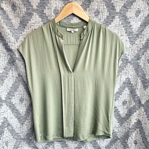 Vince Cap Sleeve Silk Blend Blouse